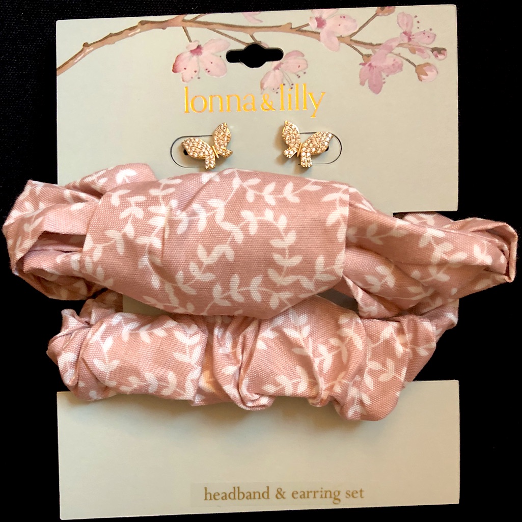 Butterfly Earrings And Pink Headband Set New 15$